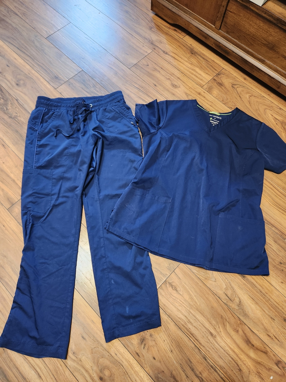 Healing Hands Navy Blue Medical Scrub Top & Pants Set